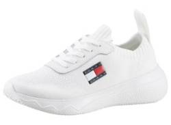 Slip-On Sneaker TOMMY JEANS "TJW KNIT RUNNER" Gr. 37, beige (ecru) Damen Schuhe Schnürschuhe von Tommy Jeans
