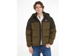 Steppjacke TOMMY JEANS "TJM ALASKA COLORBLOCK PUFFER" Gr. XXL, grün (drab olive green) Herren Jacken Steppjacken von Tommy Jeans