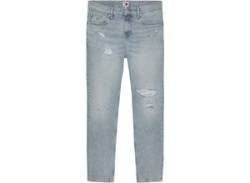 Straight-Jeans TOMMY JEANS "RYAN RGLR STRGHT" Gr. 33, Länge 30, blau (denim light) Herren Jeans Straight Fit mit Used-Effekten von Tommy Jeans