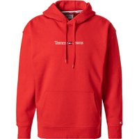 TOMMY JEANS Herren Hoodie rot Baumwolle unifarben von Tommy Jeans