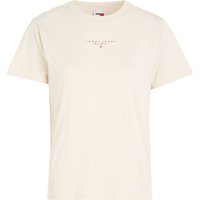 TOMMY Jeans T-Shirt, Baumwolle, Logo-Print, für Damen, beige, S von Tommy Jeans