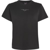 TOMMY Jeans T-Shirt, Baumwolle, Logo-Print, für Damen, schwarz, M von Tommy Jeans