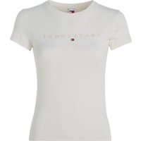 TOMMY Jeans T-Shirt, Logo-Stickerei, für Damen, beige, XS von Tommy Jeans