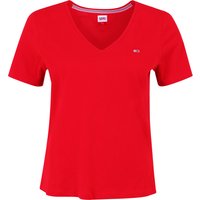 TOMMY Jeans T-Shirt, V-Ausschnitt, für Damen, rot, S von Tommy Jeans