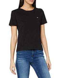 Tommy Hilfiger Damen TJW Slim Jersey C Neck T-Shirt, Schwarz, L von Tommy Jeans