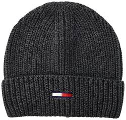 Tommy Hilfiger Herren TJM Basic Rib Beane Beanie-Mütze, Dark Grey Melange, Einheitsgröße von Tommy Jeans