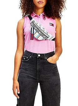 Tommy Hilfiger TJW CROP SLEEVELESS BADGE POLO, pink(pink), Gr. S von Tommy Jeans