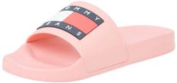 Tommy Jeans Damen Badeschuhe Flag Pool Slide Badelatschen, Rosa (Tickled Pink), 39 von Tommy Jeans