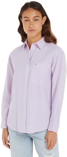 Tommy Jeans Damen Bluse Boyfriend Fit, Violett (Lavender Flower), M von Tommy Jeans