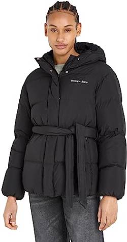 Tommy Jeans Damen Daunenjacke Serif Linear Winter, Schwarz (Black), L von Tommy Jeans