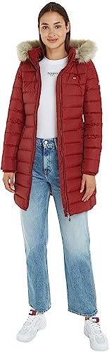 Tommy Jeans Damen Daunenmantel Essential Winter, Rot (Rouge), XXS von Tommy Jeans
