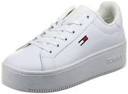 Tommy Jeans Damen Flatform Essential EN0EN02043 Cupsole Sneaker, Weiß, 40 EU von Tommy Jeans