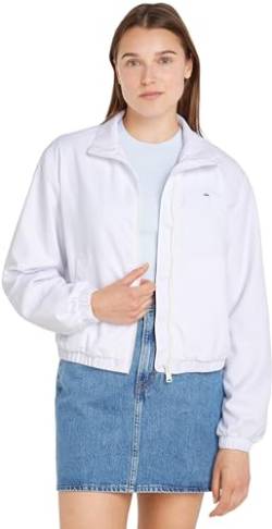 Tommy Jeans Damen Jacke Windbreaker Übergangsjacke, Weiß (White), L von Tommy Jeans