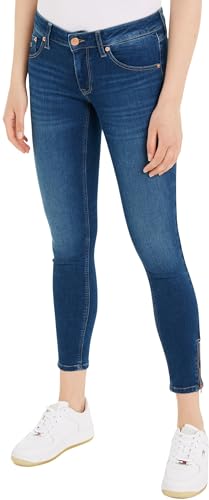 Tommy Jeans Damen Jeans Scarlett Lw Skn Ank Zip Ah1239 Skinny Fit, Blau (Denim Medium), 27W / 32L von Tommy Jeans