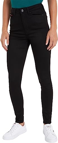 Tommy Jeans Damen Jeans Sylvia High Waist, Schwarz (Staten Black Stretch), 25W / 32L von Tommy Jeans