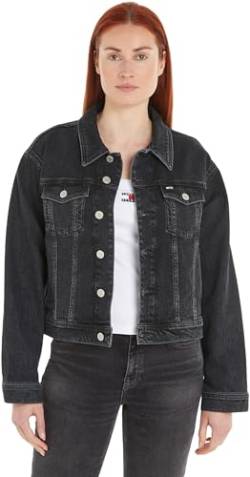 Tommy Jeans Damen Jeansjacke Mom Cls Jacket Cg4181 Stretch, Schwarz (Denim Black), M von Tommy Jeans