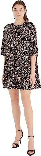 Tommy Jeans Damen Kleid A Line Floral Elegant, Mehrfarbig (Floral Aop), S von Tommy Jeans