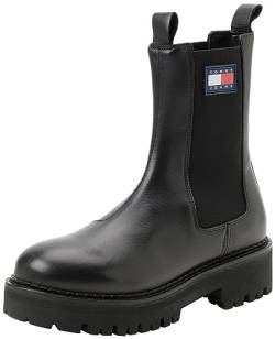 Tommy Jeans Damen Mid Boot Stiefel Urban Chelsea Stiefeletten, Schwarz (Black), 40 von Tommy Jeans