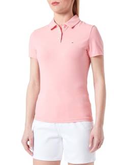 Tommy Jeans Damen Poloshirt Kurzarm Tjw Slim Essential Polo Ss Slim Fit, Rosa (Tickled Pink), L von Tommy Jeans