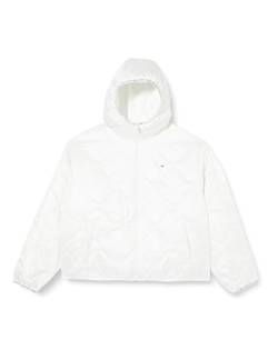 Tommy Jeans Damen Pufferjacke Quilted Tape Kapuze, Weiß (White), 1XL von Tommy Jeans