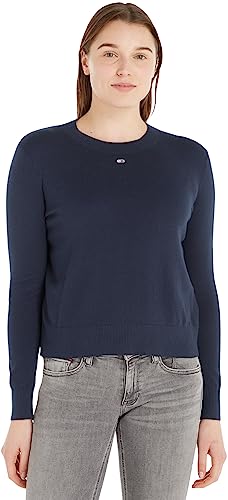 Tommy Jeans Damen Pullover Essential Crew Neck Strickpullover, Blau (Twilight Navy), XL von Tommy Jeans