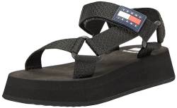 Tommy Jeans Damen Sandalen Eva Sommer, Schwarz (Black), 39 von Tommy Jeans