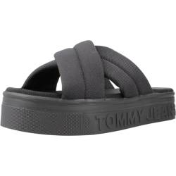 Tommy Jeans Damen Sandalen Lettering Flatform Sandal Sommer, Schwarz (Black), 38 von Tommy Jeans