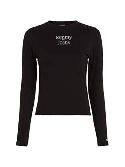 Tommy Jeans Damen Shirt TJW Baby Essential Logo 2 LS Black schwarz - M von Tommy Jeans