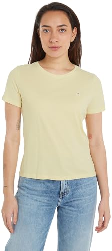 Tommy Jeans Damen T-Shirt Kurzarm TJW Soft Rundhalsausschnitt, Gelb (Lemon Zest), S von Tommy Jeans