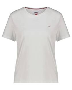 Tommy Jeans Damen T-Shirt Kurzarm TJW Soft Rundhalsausschnitt, Weiß (White), S von Tommy Jeans