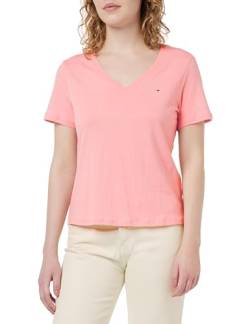 Tommy Jeans Damen T-Shirt Kurzarm Tjw Slim Soft V Neck Tee V-Ausschnitt, Rosa (Ballet Pink), S von Tommy Jeans