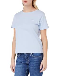 Tommy Jeans Damen T-Shirt Kurzarm Tjw Soft Jersey Tee Rundhalsausschnitt, Blau (Breezy Blue), XL von Tommy Jeans
