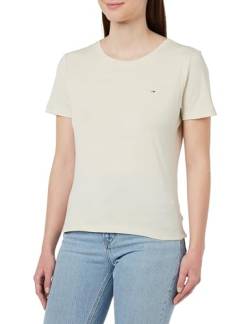 Tommy Jeans Damen T-Shirt Kurzarm Tjw Soft Jersey Tee Rundhalsausschnitt, Elfenbein (Newsprint), M von Tommy Jeans