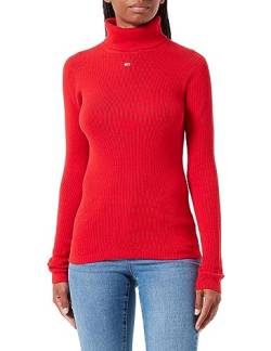 Tommy Jeans Damen TJW Essential Turtleneck Sweater DW0DW16537 Pullover, Rot, S von Tommy Jeans