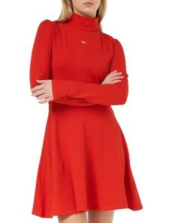 Tommy Jeans Damen TJW LS Dress DW0DW17524 Fit & Flare Kleider, Rot, XS von Tommy Jeans