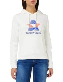 Tommy Jeans Damen TJW REG TJ Star DW0DW17690 Hoodies, Weiß, XS von Tommy Jeans