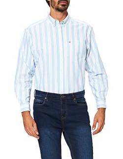 Tommy Jeans Damen TJW Relaxed Stripe Shirt Hemd, Tidewater/Multi, Large von Tommy Jeans
