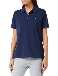 Tommy Jeans Damen TJW Slim Polo T-Shirt, Twilight Navy, L von Tommy Jeans
