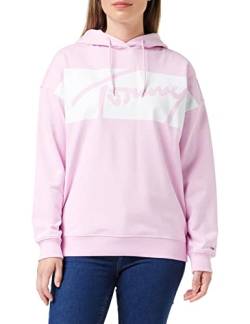 Tommy Jeans Damen Tjw Ovrszd Signature Colorblock DW0DW14357 Schwere Strickwaren, Rosa, L von Tommy Jeans