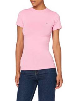 Tommy Jeans Damen Tjw Stretch Crew Tee Sport Pullover, Pink Daisy, 32 (Herstellergröße: X-Small) von Tommy Jeans