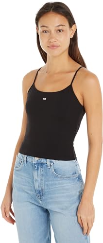 Tommy Jeans Damen Tops Cropped, Schwarz (Black), M von Tommy Jeans