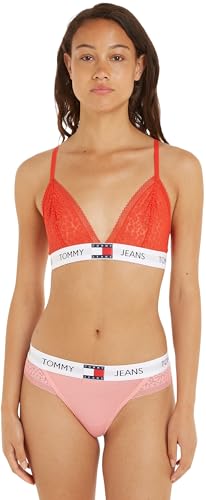 Tommy Jeans Damen Triangel BH Unlined Stretch, Rot (Hot Heat), M von Tommy Jeans