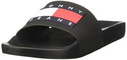 Tommy Jeans Herren Badeschuhe Pool Slide Badelatschen, Schwarz (Black), 46 EU von Tommy Jeans