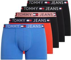 Tommy Jeans Herren Boxershorts Trunks Baumwolle mit Stretch, Mehrfarbig (Blk/Blk/Ht Heat/Empr Blu/Blk), M von Tommy Jeans