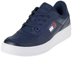 Tommy Jeans Herren Cupsole Sneaker Retro Basket Schuhe, Blau (Dark Night Navy), 44 EU von Tommy Jeans