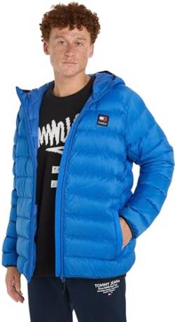 Tommy Jeans Herren Daunenjacke Hooded Light Down Jacket Winter, Blau (Meridian Blue), L von Tommy Jeans