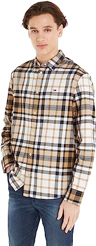 Tommy Jeans Herren Hemd Essential Check Shirt Freizeithemd, Mehrfarbig (Tawny Sand Check), M von Tommy Jeans