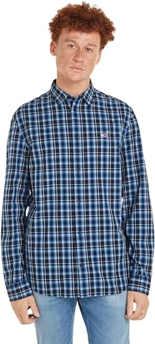 Tommy Jeans Herren Hemd Regular Essential Check Shirt Freizeithemd, Mehrfarbig (Dark Night Navy Check), M von Tommy Jeans