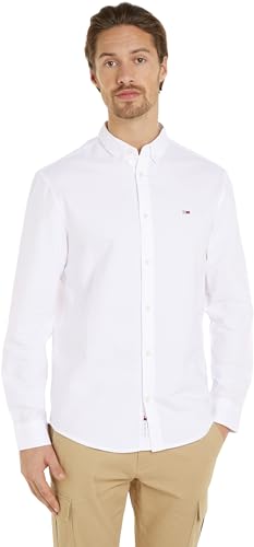 Tommy Jeans Herren Hemd Tjm Entry Reg Oxford Shirt Freizeithemd, Weiß (White), S von Tommy Jeans