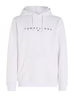 Tommy Jeans Herren Hoodie Regular Linear Logo mit Kapuze, Weiß (White), M von Tommy Jeans